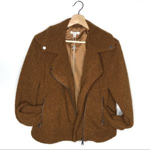 NEW Max Studio Cognac Cozy Moto Jacket Medium
